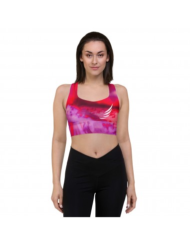 "Rose Water Flower Pink" Longline sports bra en ligne des produits 