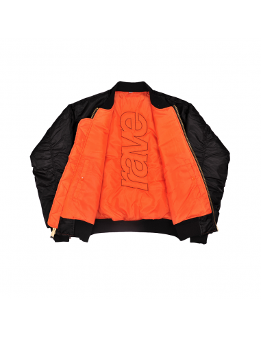 RAVE SKATEBOARDS REVERSIBLE FLIGHT JACKET BLACK/ ORANGE Pour