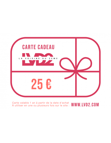 Carte cadeau 2 - 3 jours ouvrés.